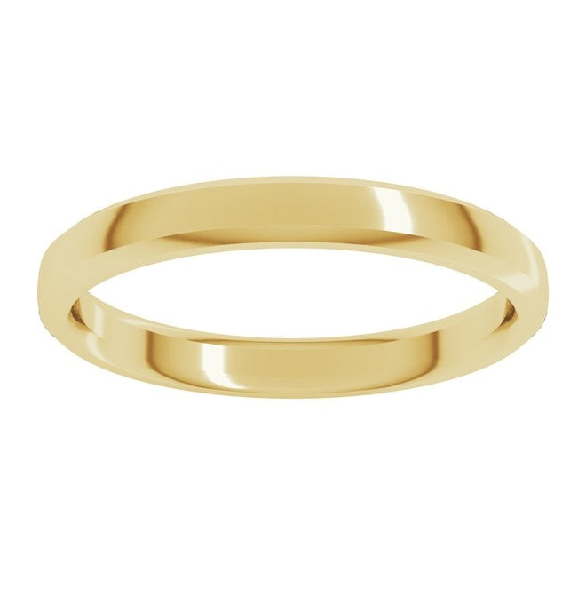 14K Yellow Or White Or Rose Gold Or Sterling Silver Or Platinum Beveled-Edge Comfort-Fit Half Round Band
