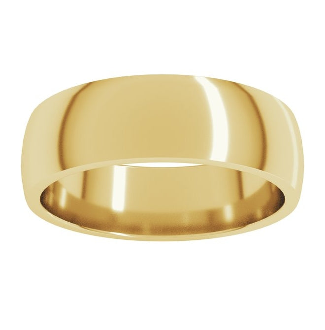 14K Yellow Or White Gold Lightweight Comfort-Fit Half Round Band