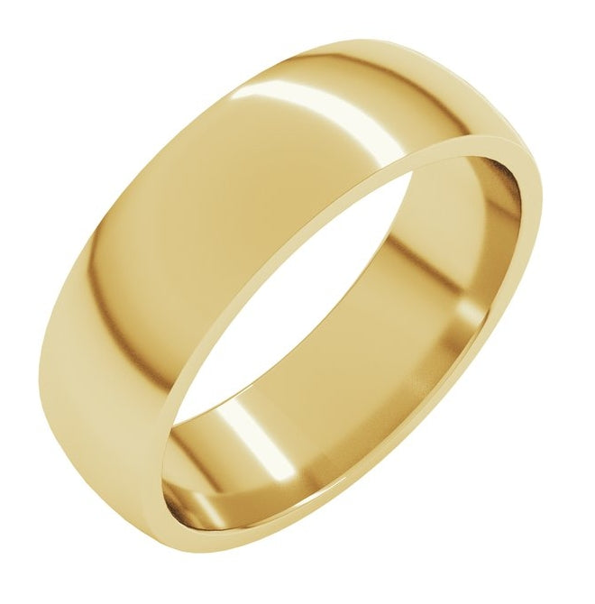 14K Yellow Or White Gold Lightweight Comfort-Fit Half Round Band