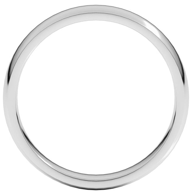 Sterling Silver 4 mm Lightweight Comfort-Fit Half Round Band Size 16.5