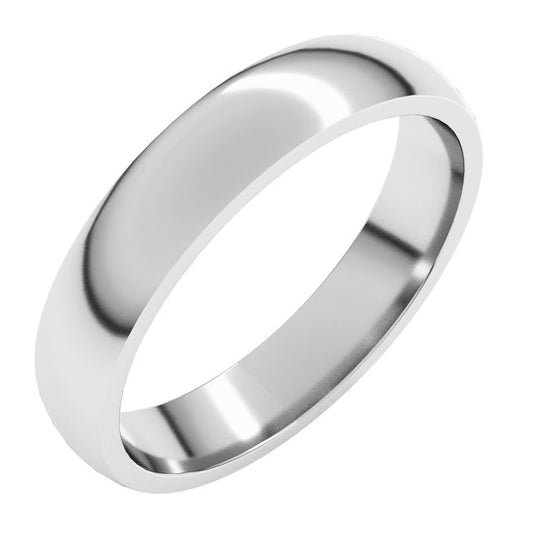 Sterling Silver 4 mm Lightweight Comfort-Fit Half Round Band Size 16.5