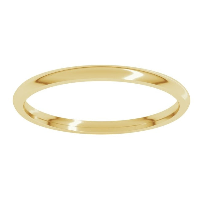 10K Yellow Or Rose Gold Lightweight Comfort-Fit Half Round Band