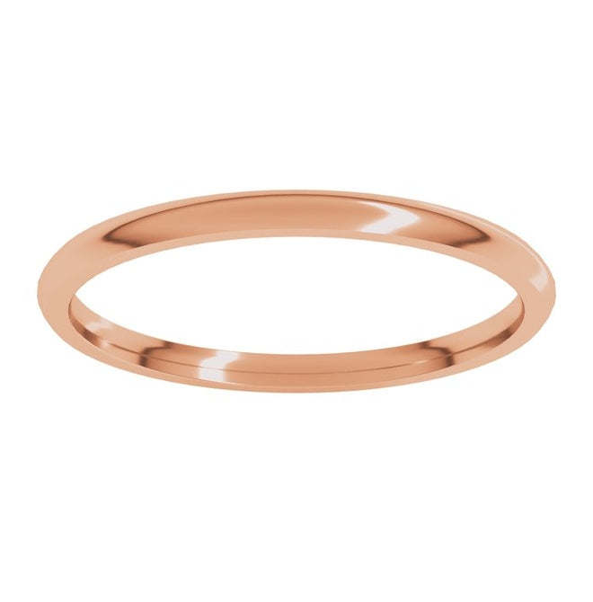 10K Yellow Or Rose Gold Lightweight Comfort-Fit Half Round Band