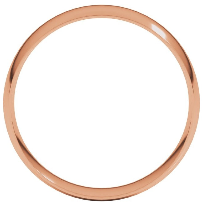 10K Rose Gold 6 mm Ultra-Lightweight Comfort-Fit Half Round Band Size 9.5