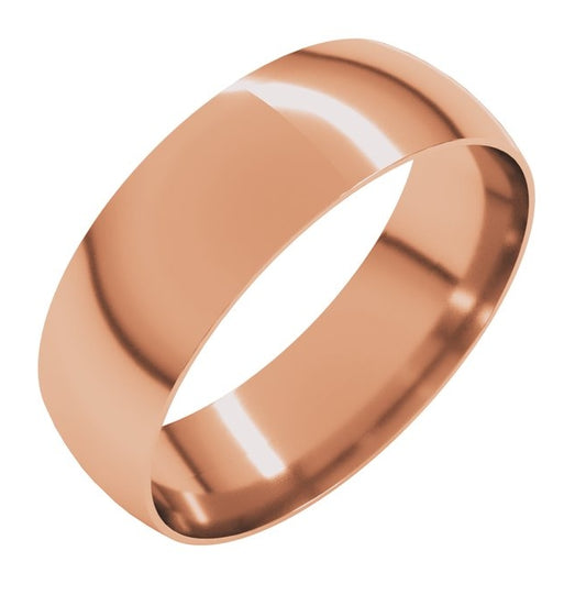 10K Rose Gold 6 mm Ultra-Lightweight Comfort-Fit Half Round Band Size 9.5