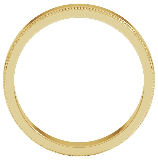 14K Yellow Gold 4 mm Milgrain Flat Band Size 7