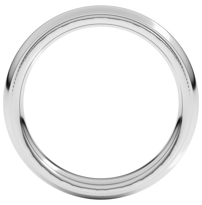 Sterling Silver 4 mm Milgrain Stepped-Edge Comfort-Fit Half Round Band Size 7
