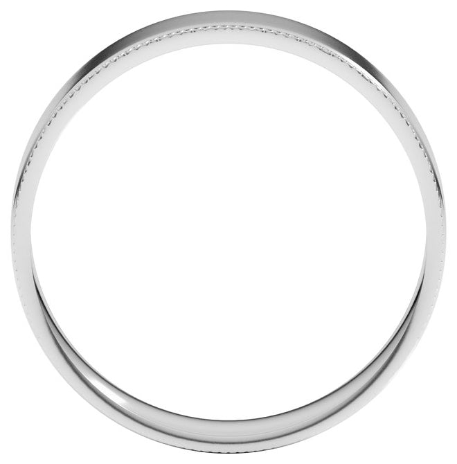 Platinum 5 mm Milgrain Stepped-Edge Comfort-Fit Flat Band Size 10.5