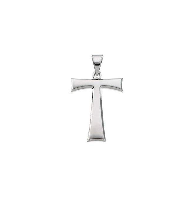 Sterling Silver 22.5 X 16 Mm Polished Tau Cross Pendant