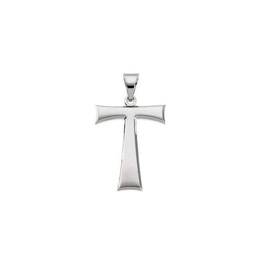 Sterling Silver 22.5 X 16 Mm Polished Tau Cross Pendant
