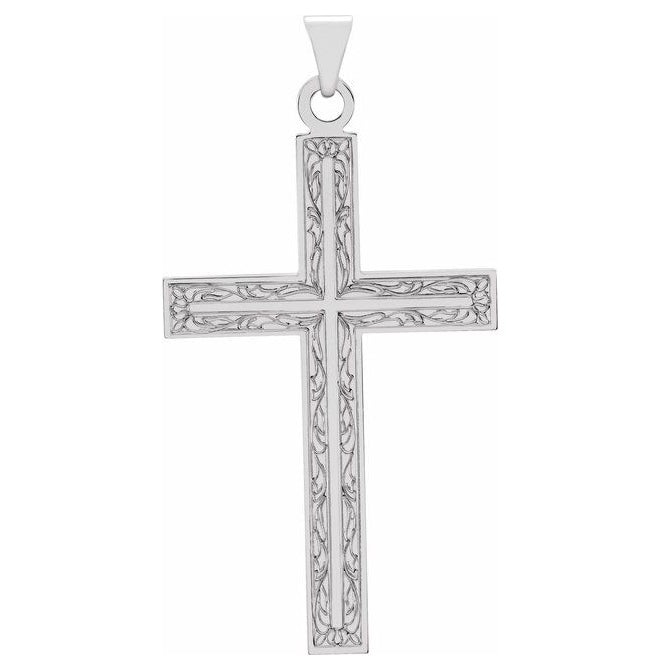 Sterling Silver 36.8 X 18 Mm Polished Cross Pendant