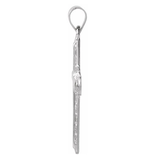 Platinum 26 X 18 Mm Polished Cross Pendant