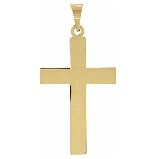 18K Yellow Gold 29.4 X 14 Mm Polished Cross Pendant