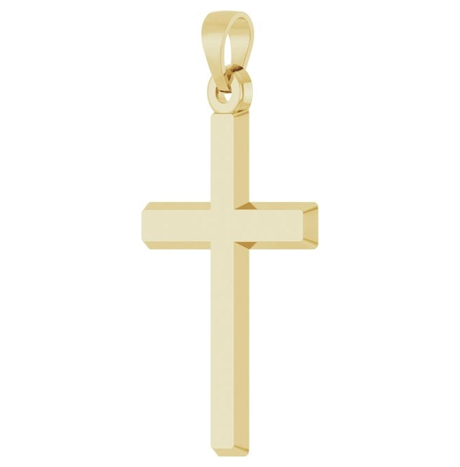 14K Yellow Gold 31.6 X 16.9 Mm Polished Cross Pendant
