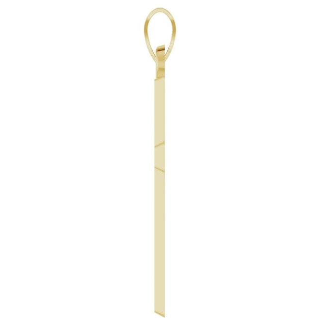 14K Yellow Gold 31.6 X 16.9 Mm Polished Cross Pendant