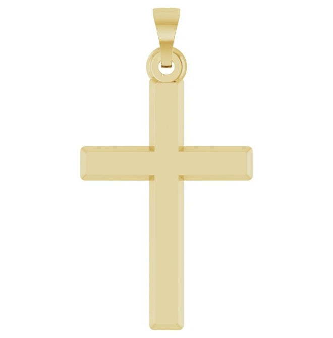 14K Yellow Gold 31.6 X 16.9 Mm Polished Cross Pendant