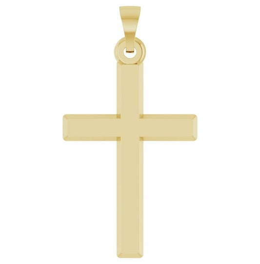 14K Yellow Gold 31.6 X 16.9 Mm Polished Cross Pendant