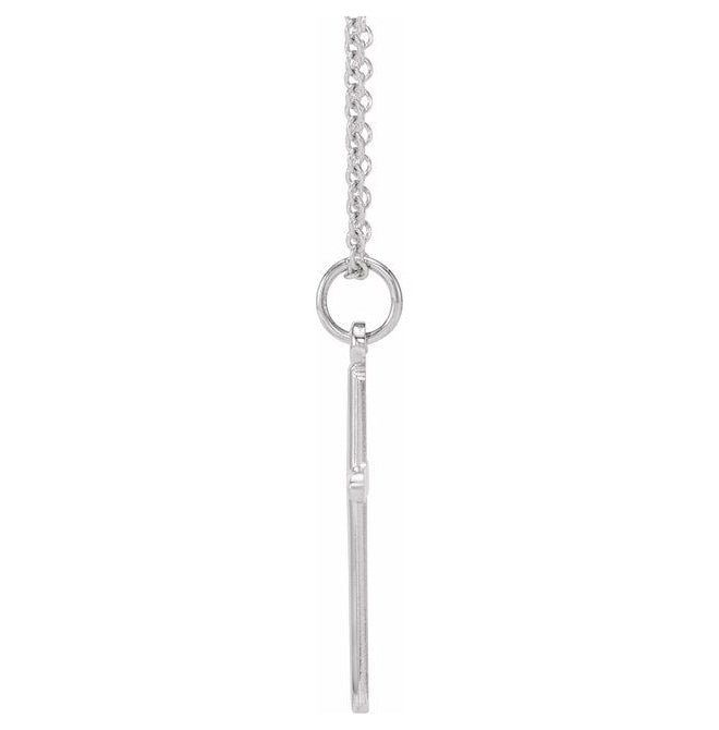 14K White Gold 22.9 X 12.5 Mm Polished Cross 18" Necklace