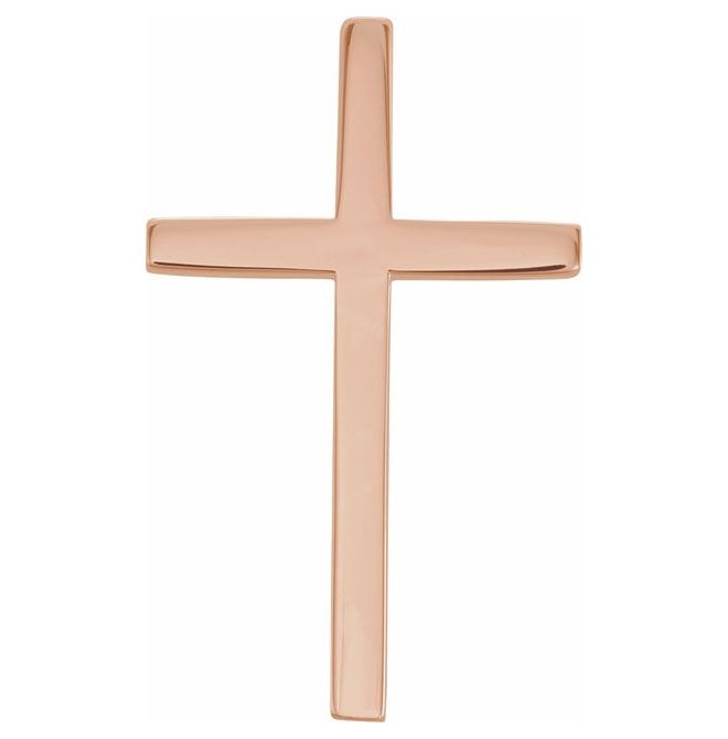 14K Rose Gold Or Platinum 25.7x15.7 mm Polished Cross Pendant