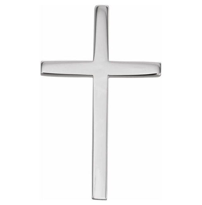 14K Rose Gold Or Platinum 25.7x15.7 mm Polished Cross Pendant