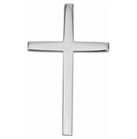 14K Rose Gold Or Platinum 25.7x15.7 mm Polished Cross Pendant