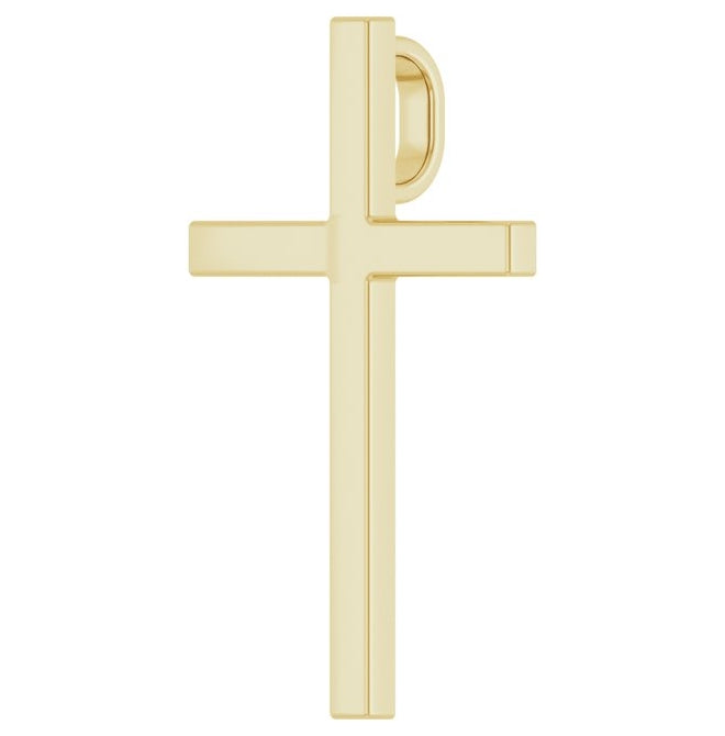 14K Yellow Gold Or Sterling Silver 33x20.9 mm Polished Cross Pendant