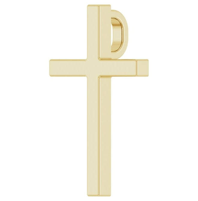 14K Yellow Or White Gold Or Sterling Silver 15x9.5 mm Polished Cross Pendant