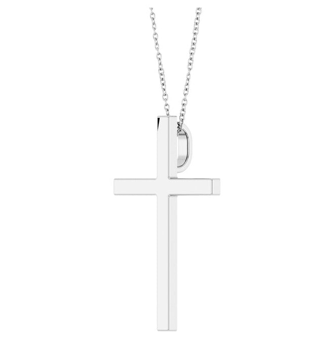14K Yellow Gold Or Sterling Silver 33x20.9 mm Polished Cross 18" Necklace