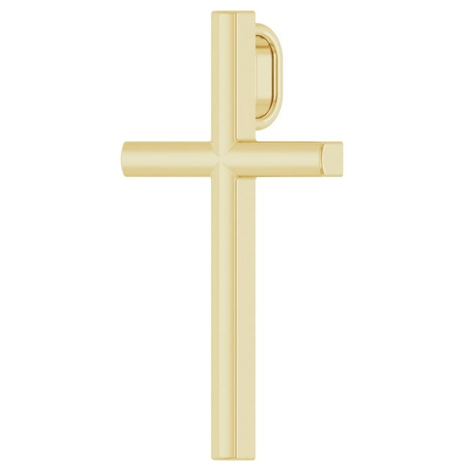 18K Yellow Gold 21.7x13.5 mm Polished Cross Pendant