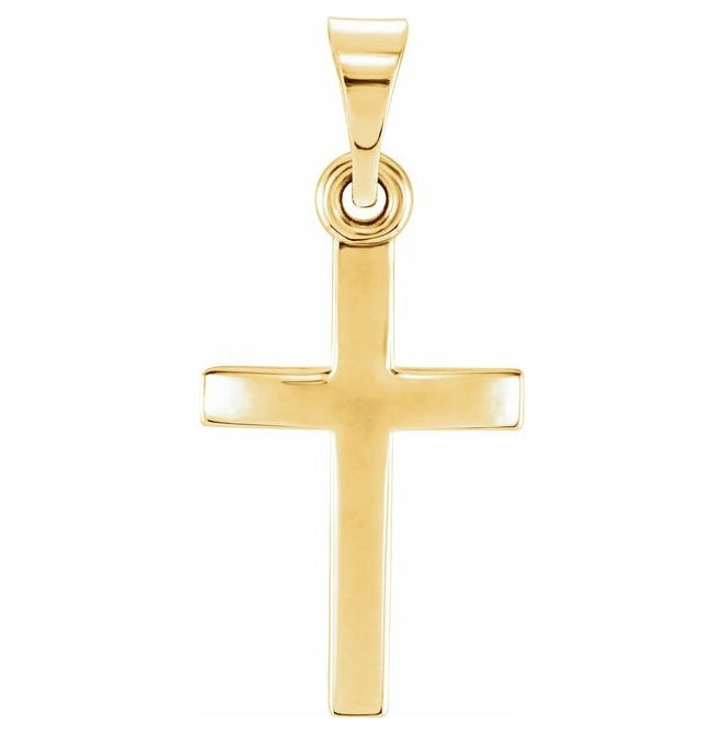 10K Yellow Gold 15.23 X 7.38 Mm Polished Cross Pendant