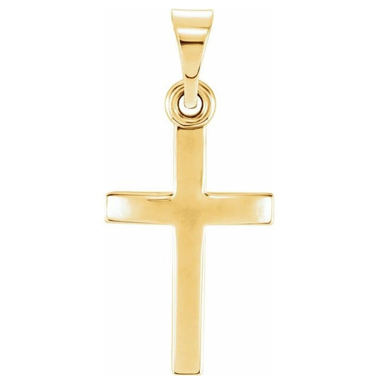 10K Yellow Gold 15.23 X 7.38 Mm Polished Cross Pendant