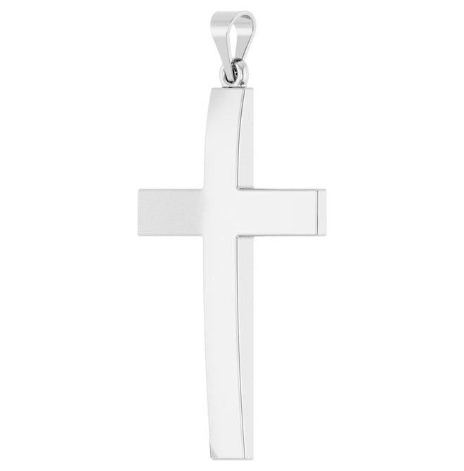 14K Yellow Or White Gold Or Sterling Silver Or Platinum Polished Cross Pendant