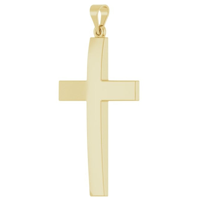 14K Yellow Or White Gold Or Sterling Silver Or Platinum Polished Cross Pendant
