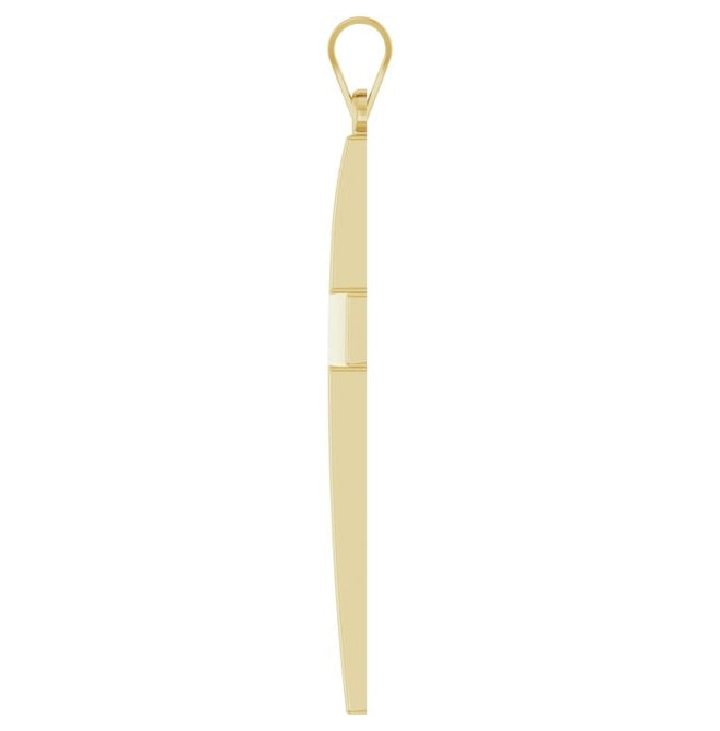 14K Yellow Or White Gold Or Sterling Silver Or Platinum Polished Cross Pendant