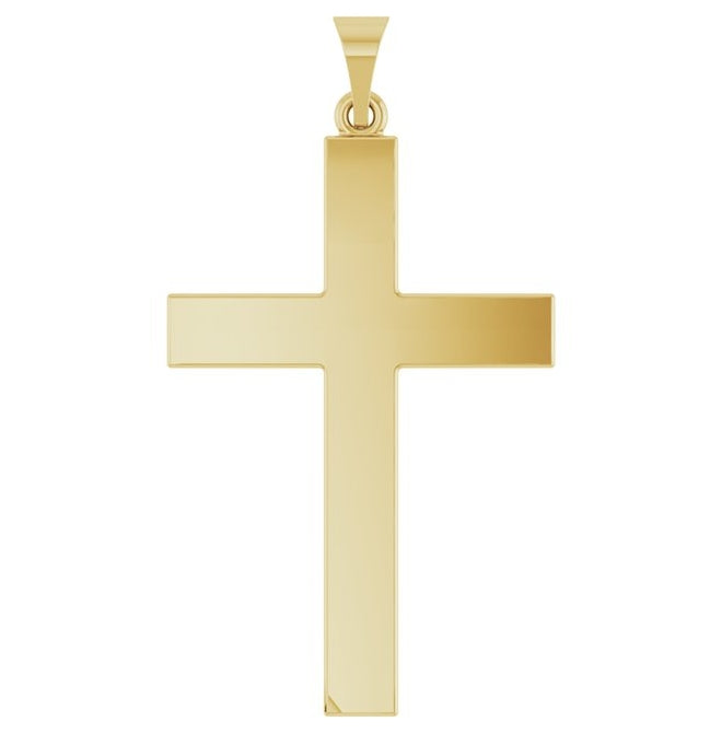 14K Yellow Or White Gold Or Sterling Silver Or Platinum Polished Cross Pendant