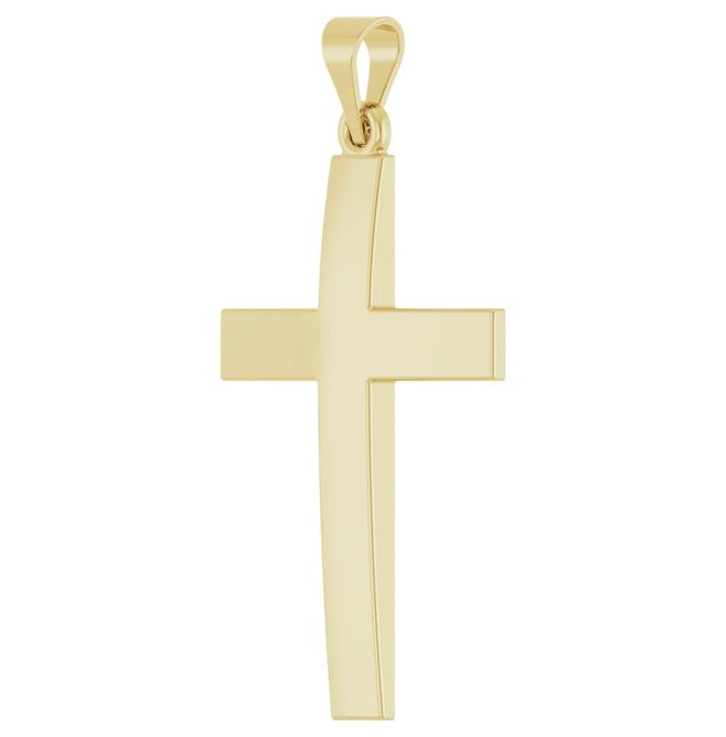 14K Yellow Or White Gold Or Sterling Silver Or Platinum Polished Cross Pendant