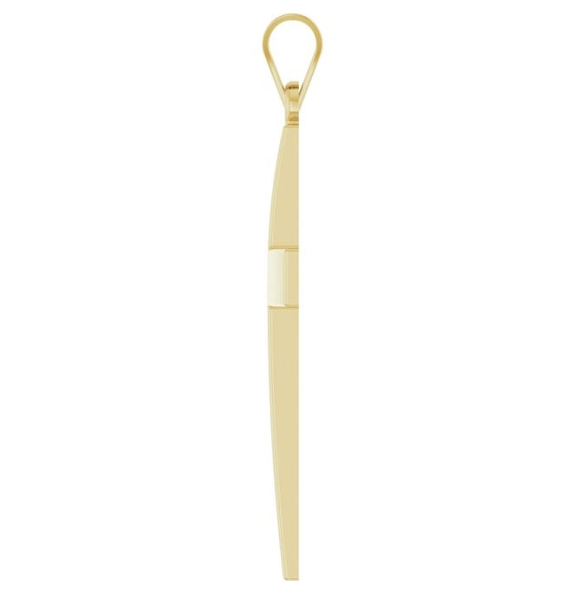 14K Yellow Or White Gold Or Sterling Silver Or Platinum Polished Cross Pendant