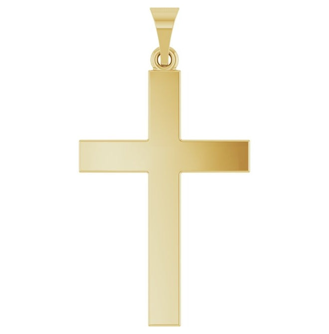 14K Yellow Or White Gold Or Sterling Silver Or Platinum Polished Cross Pendant
