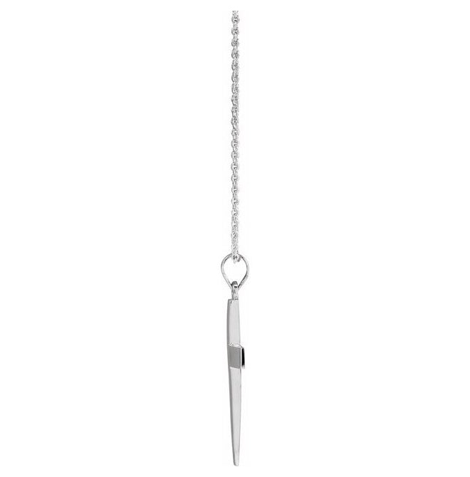 14K Yellow Or White Gold Or Sterling Silver 18 In Polished Cross Necklace