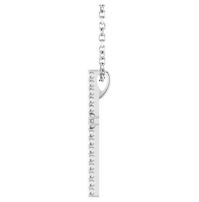 14K Yellow Or White Gold Round 1Mm I1, G-H 16 In Polished 1/10 Ctw Natural Diamond Cross Necklace