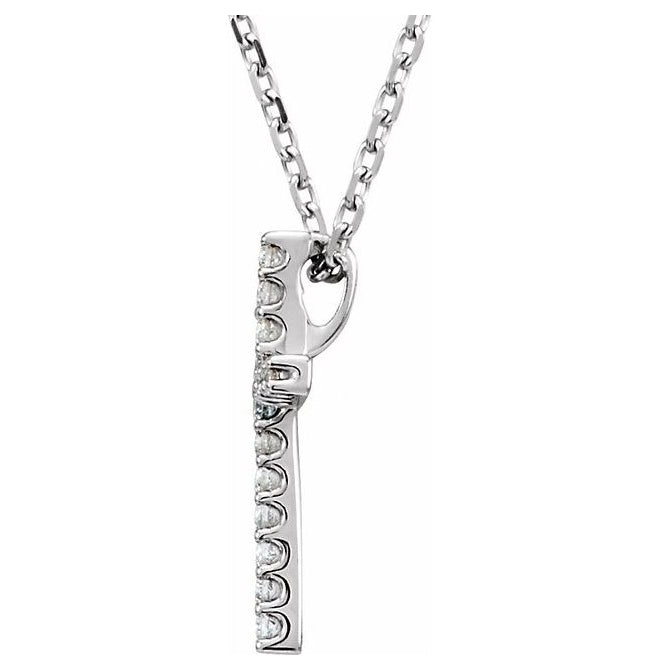14K Yellow Or White Gold Round 1Mm Si1-Si2, G-H 16 In Polished .06 Ctw Petite Lab Grown Diamond Cross Necklace