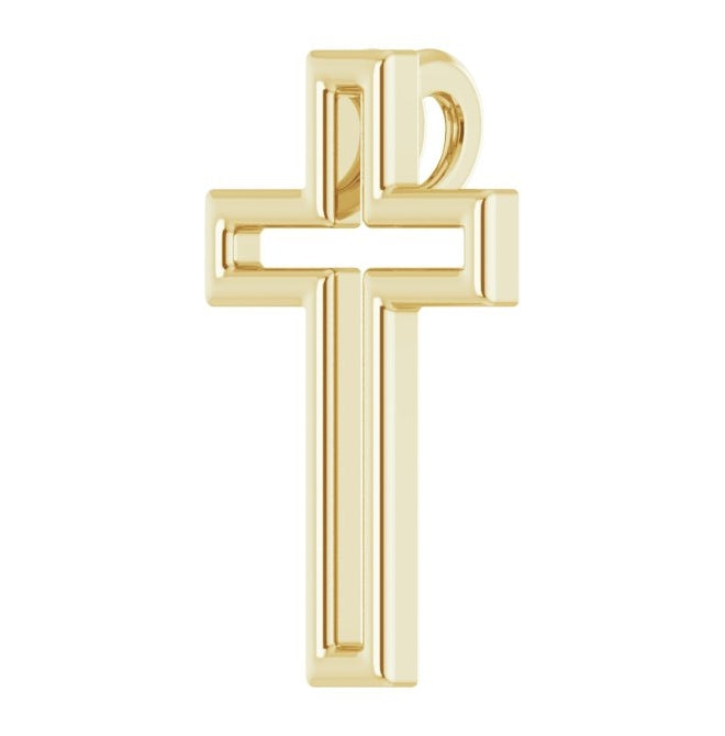 14K Yellow Gold 15.7 X 9.9 Mm Polished Open Cross Pendant