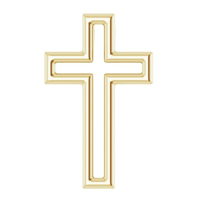 14K Yellow Gold 15.7 X 9.9 Mm Polished Open Cross Pendant