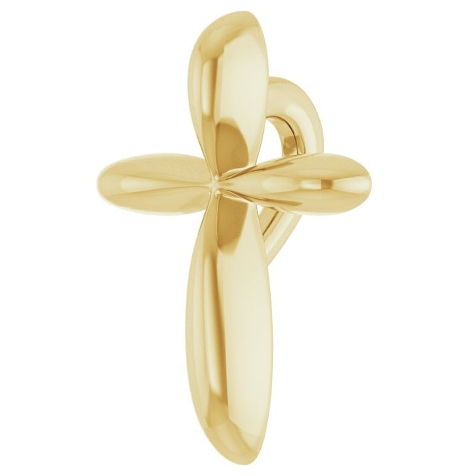 14K Yellow Gold 10 X 7.72 Mm Polished Cross Pendant