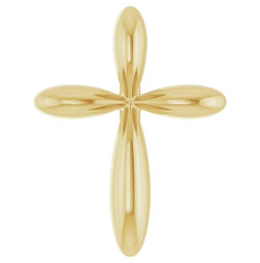 14K Yellow Gold 10 X 7.72 Mm Polished Cross Pendant