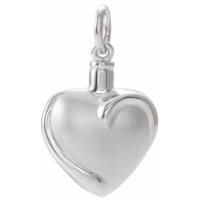 10K Yellow Or White Gold Polished Heart Ash Holder Pendant Without Box