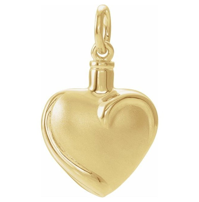 10K Yellow Or White Gold Polished Heart Ash Holder Pendant Without Box