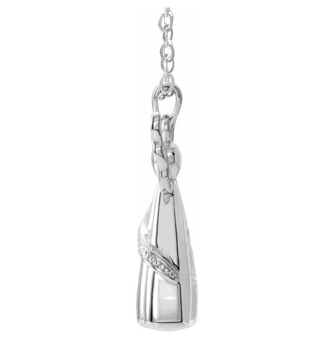 10K White Gold Round .9 Mm I1-I2, G-H Polished .03 Ctw Natural Diamond Angel Ash Holder Pendant