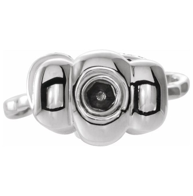 10K White Gold Round .9 Mm I1-I2, G-H Polished .03 Ctw Natural Diamond Angel Ash Holder Pendant