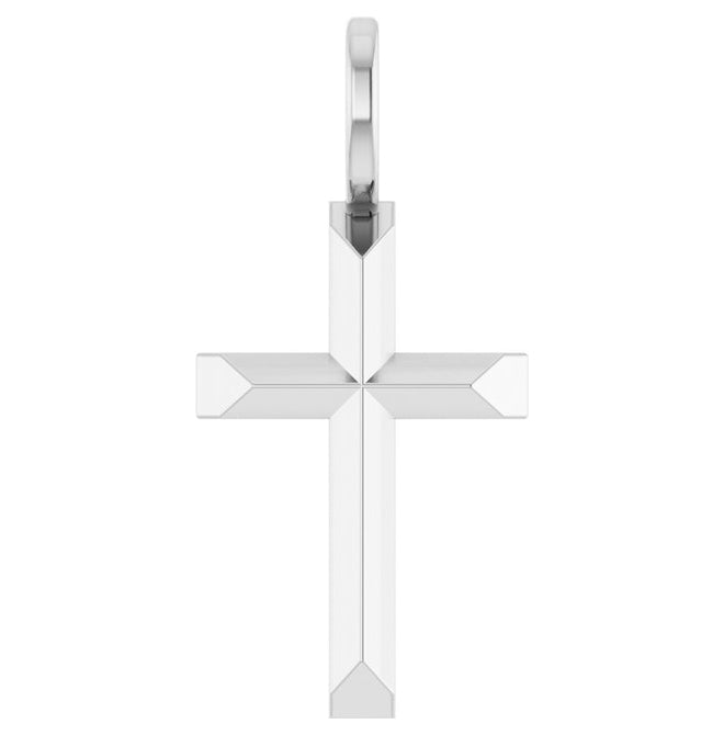 14K Yellow Or White Gold Or Sterling Silver Or Platinum Polished Knife Edge Cross Charm/Pendant